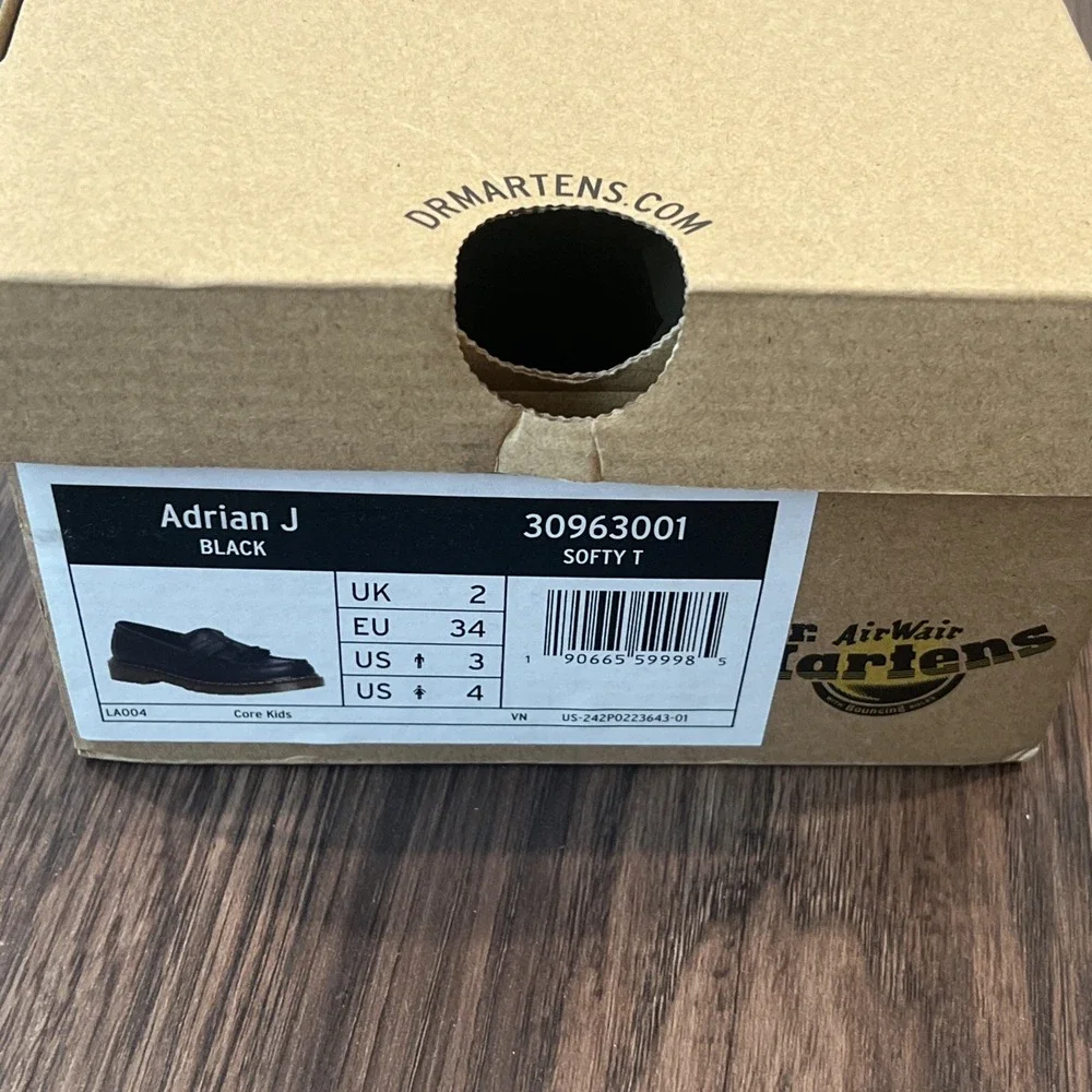 Dr. Martens Adrian J Black Leather Tassel Loafers Size US 3/UK 2/EU 34